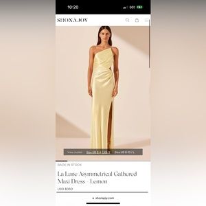 SHONA JOY La Lune Asymmetrical Gathered Dress - Lemon